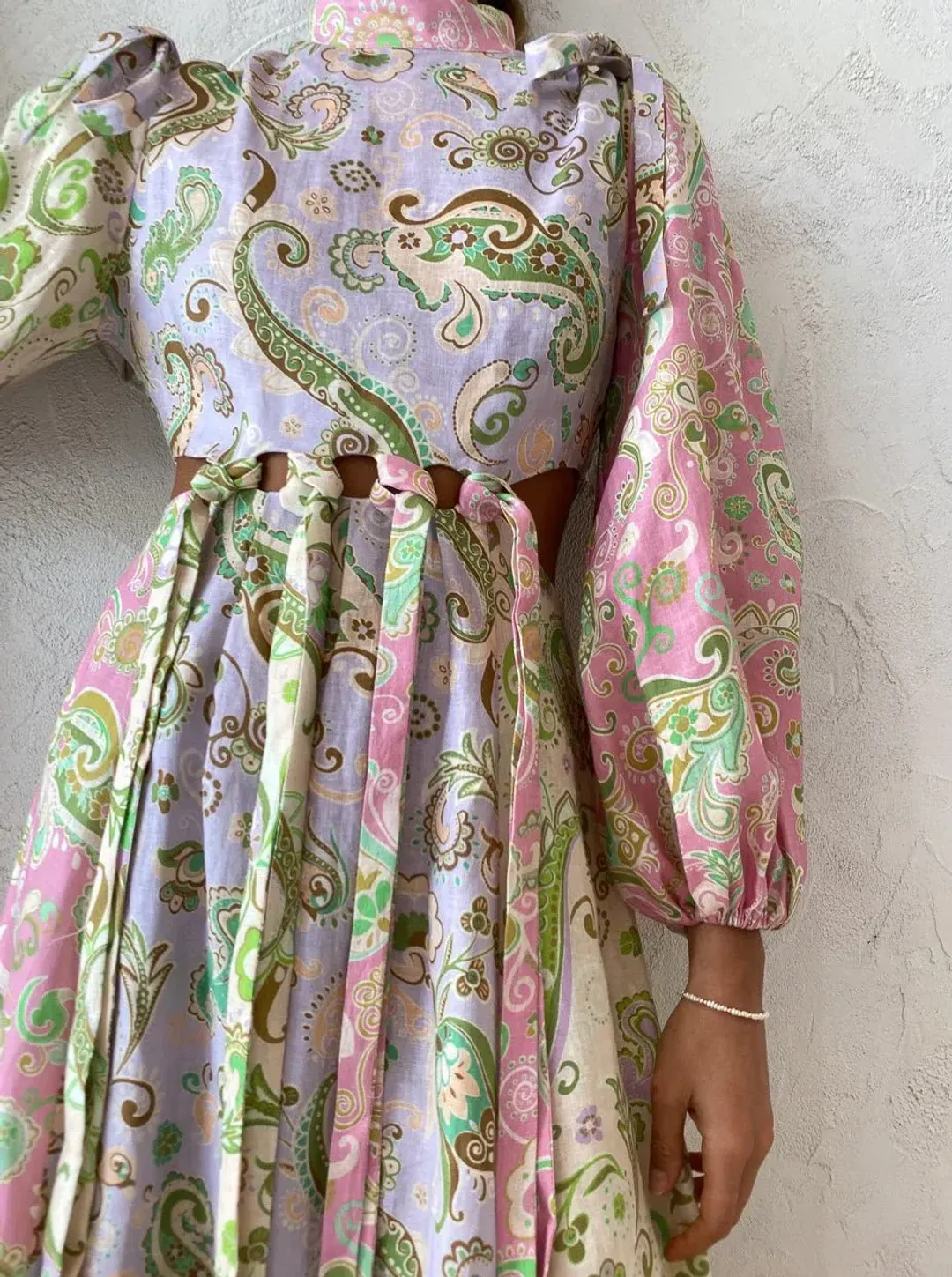 Alemais Marta Cutout Midi Dress In Multi Size 6 for rent on The Volte - main image