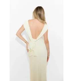 Odd Muse Drape Maxi Dress in  Butter Cream Size AU 12 for rent on The Volte - image 3