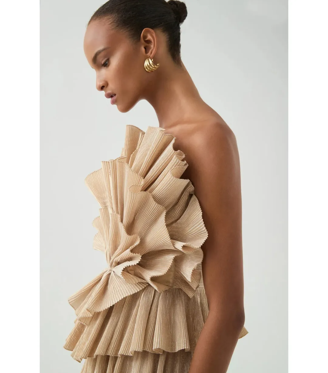 Aje Kyra Mini Dress Gold Size 10 for rent on The Volte - main image