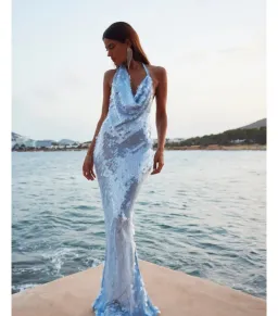 Rat & Boa Anais Maxi Dress in Cornflower Blue Size 8 for rent on The Volte - image 3