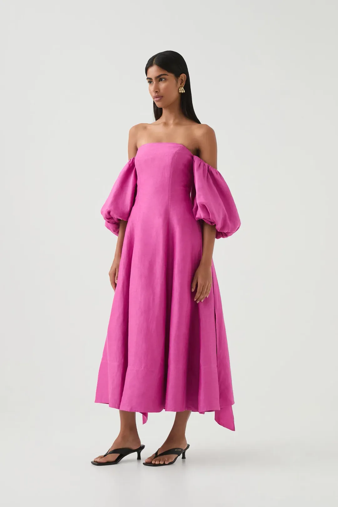 AJE INCARNATION MIDI DRESS MAGENTA SIZE 14 for rent on The Volte - main image