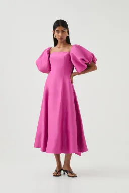 AJE INCARNATION MIDI DRESS MAGENTA SIZE 14 for rent on The Volte - image 6