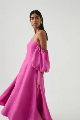 AJE INCARNATION MIDI DRESS MAGENTA SIZE 14 for rent on The Volte - image 3