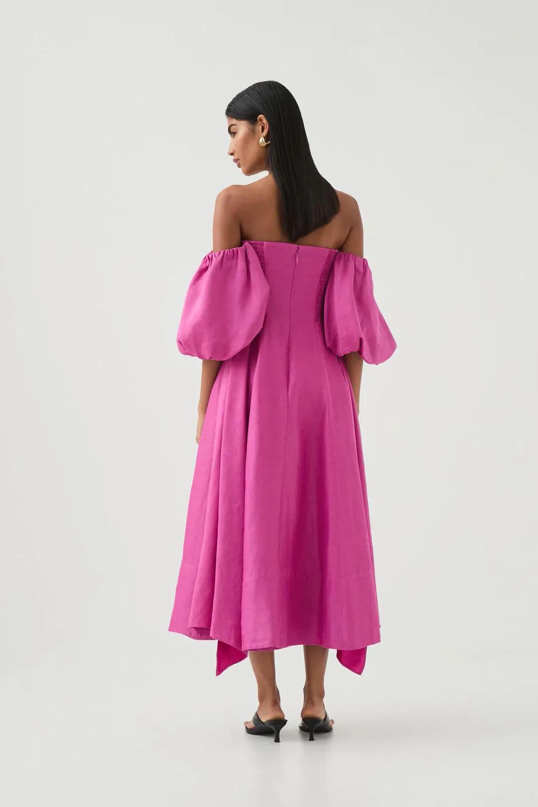 AJE INCARNATION MIDI DRESS MAGENTA SIZE 14 for rent on The Volte - main image