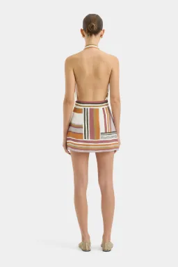 SIR the Label Caprera Wrap Halter Mini Dress in Milazzo Stripe Size 1/AU8 for rent on The Volte - image 2