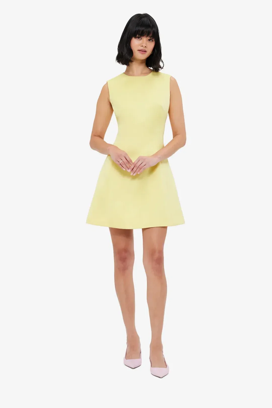 Leo Lin Chloe Sleeveless Mini Dress in Yellow Sorbet Size AU10 for rent on The Volte - main image