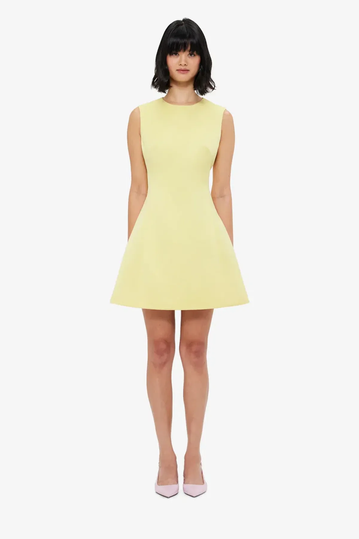 Leo Lin Chloe Sleeveless Mini Dress in Yellow Sorbet Size AU10 for rent on The Volte - main image