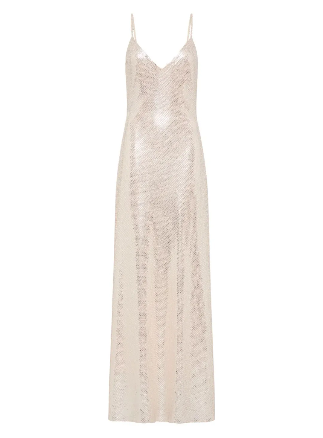 Manning Cartell High Voltage Slip Maxi Dress in Nude Silver Size 6 for rent on The Volte - main image