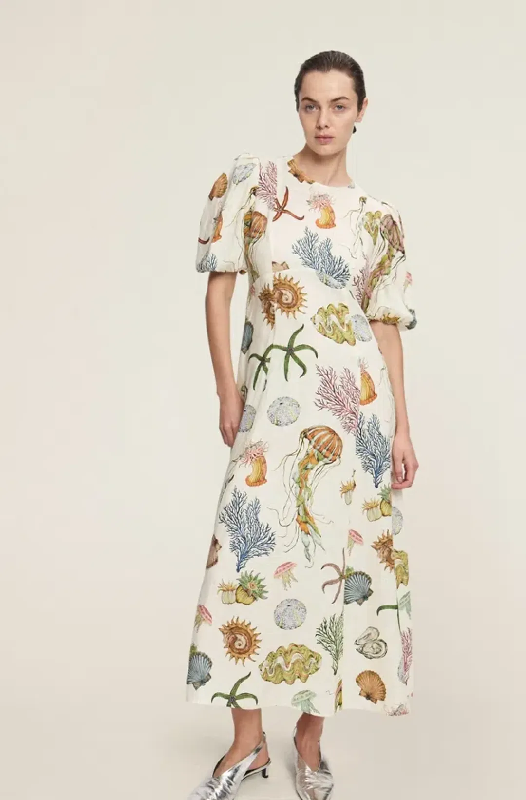 Alemais Sea Midi Dress in Print Size AU8 for rent on The Volte - main image