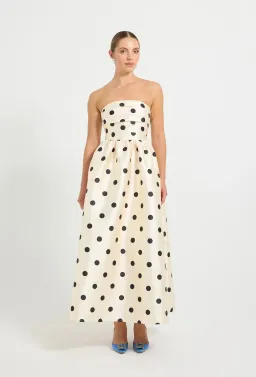 Pasduchas DOTTIE strapless midi cream/black size 10 for rent on The Volte - image 1