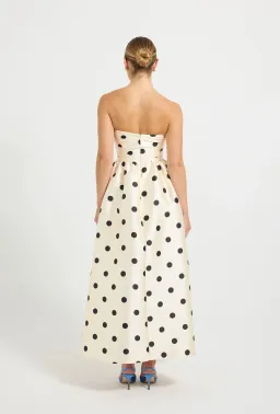 Pasduchas DOTTIE strapless midi cream/black size 10 for rent on The Volte - image 2