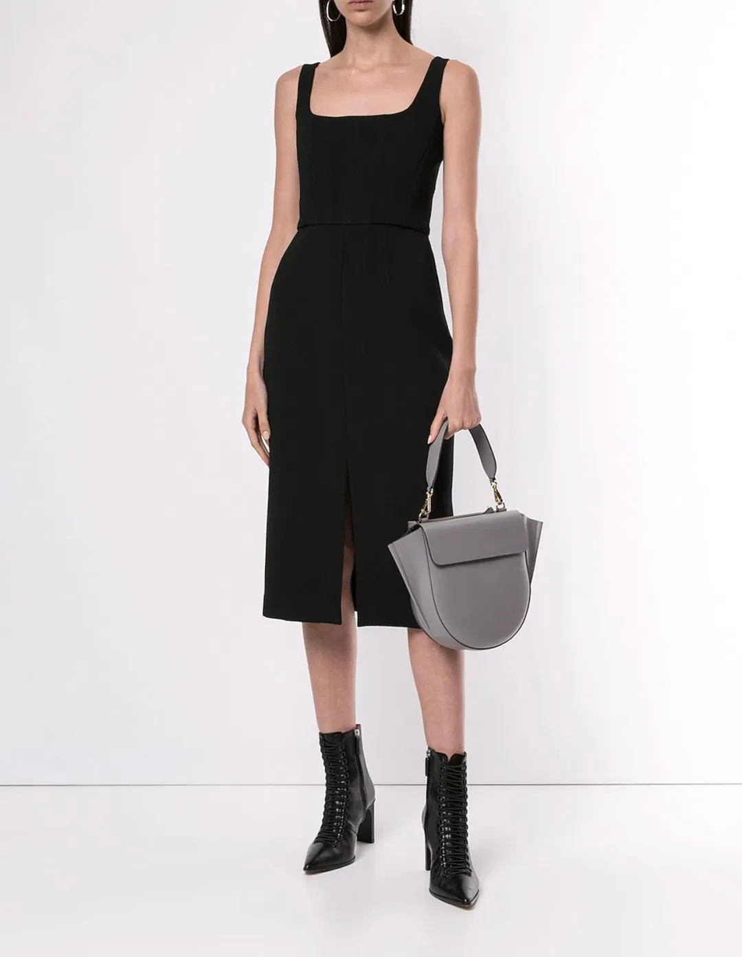 Dion Lee Black Fitted Corset Dress Size 10 for rent on The Volte - main image