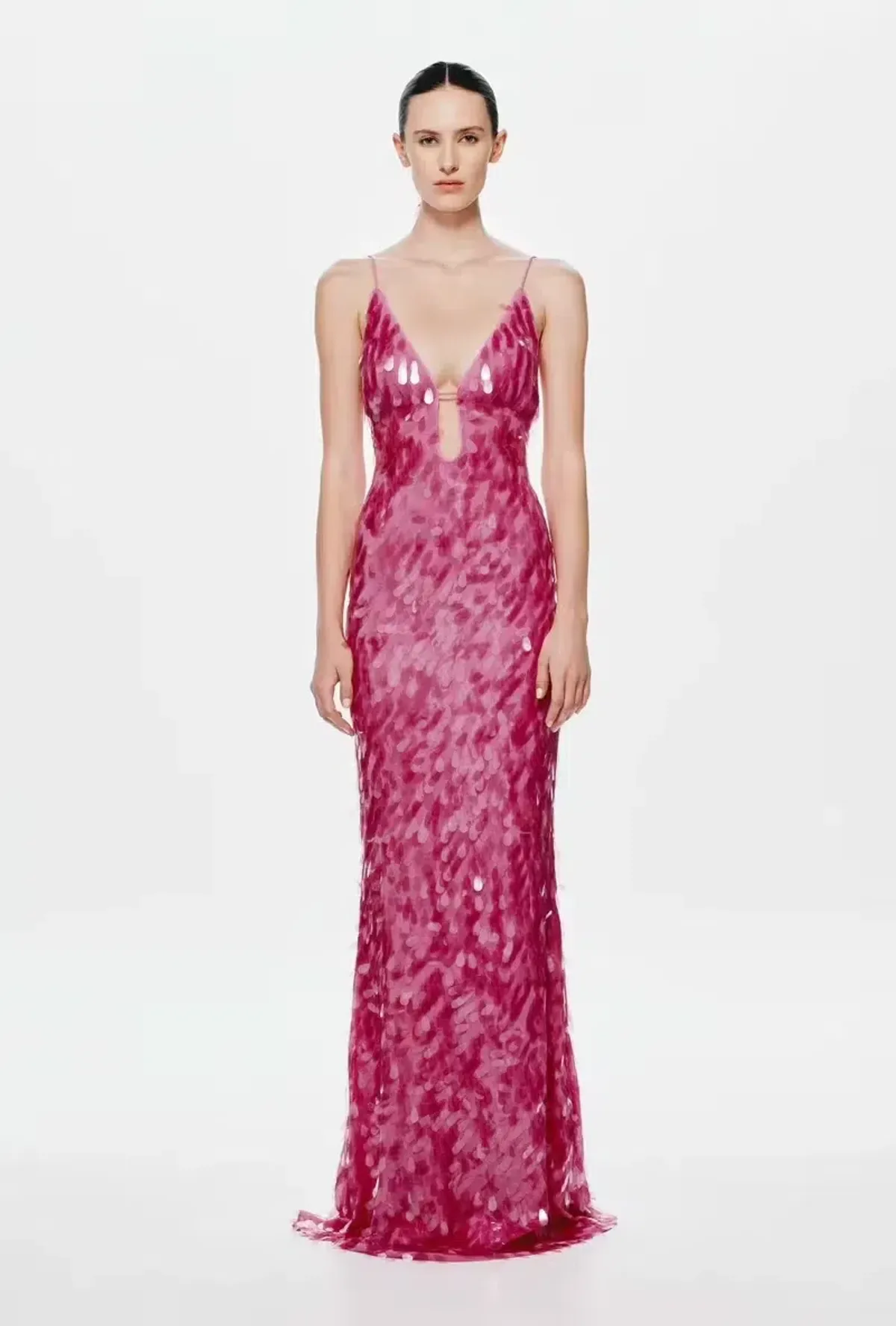 Misha Pink Sapphire Sequin Dress for rent on The Volte - main image