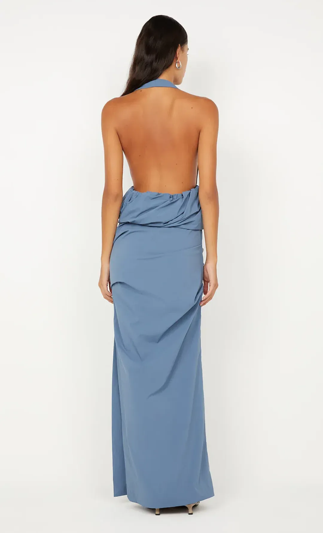 PRISCILLA BUBBLE MAXI DRESS SIZE 6 STEEL BLUE for rent on The Volte - main image