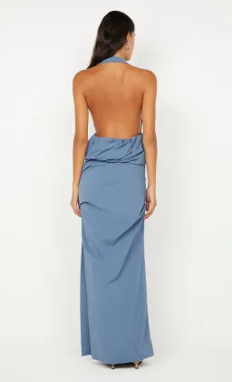 PRISCILLA BUBBLE MAXI DRESS SIZE 6 STEEL BLUE for rent on The Volte - image 3