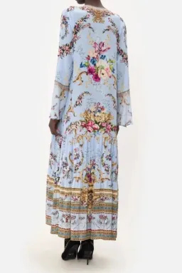 Camilla Lace Up Dress With Tiered Hem Floraful Size XS (8)  for rent on The Volte - image 3