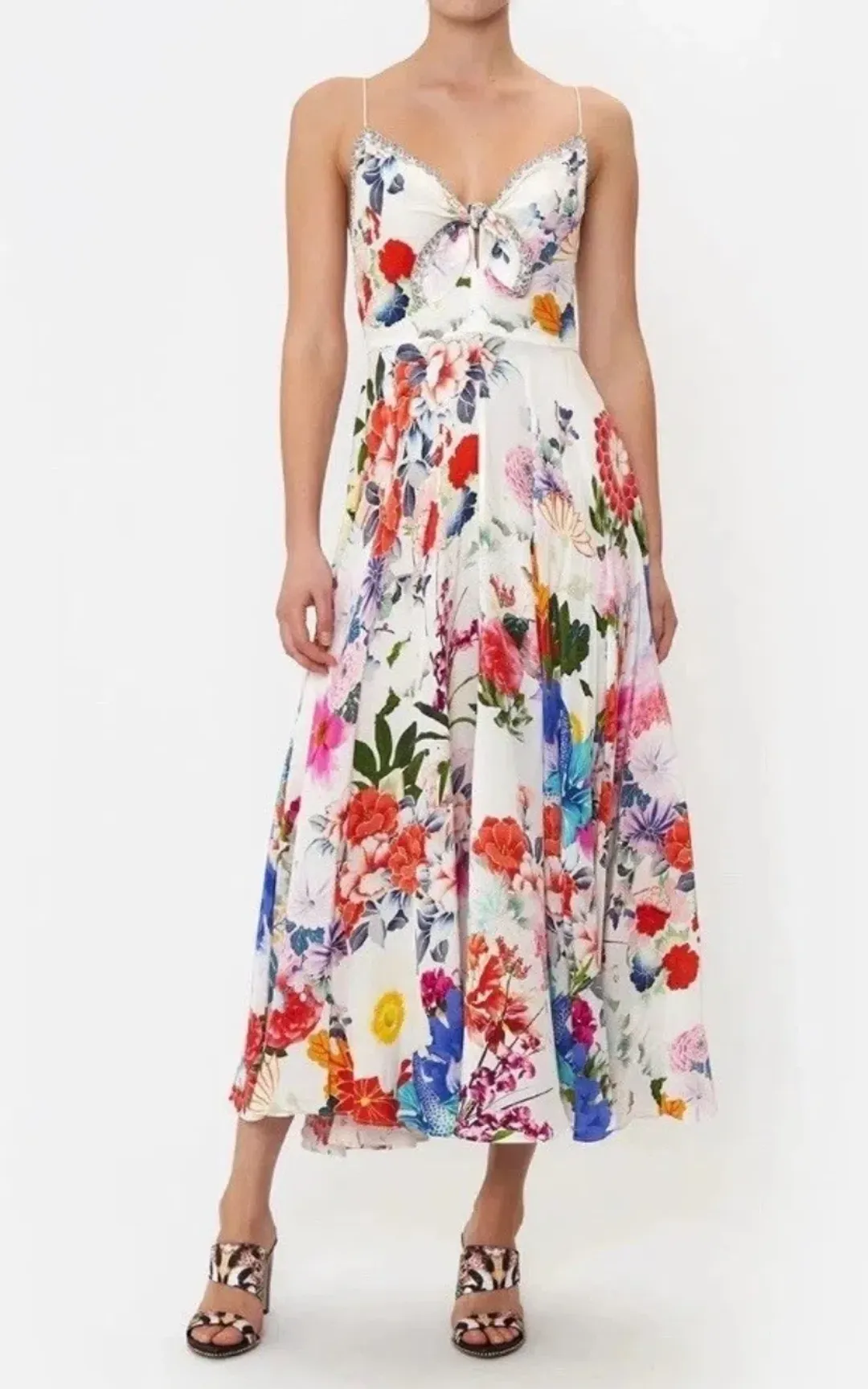 Camilla Long Dress With Tie Front Memories Of A Garden Size S (10) for rent on The Volte - main image