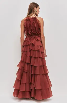 Aje Cleo Gown in Rust Size 8 for rent on The Volte - image 3