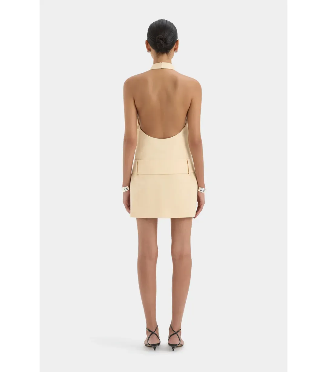 Sir the Label Sabina Belted Mini Dress in Butter Size 10  for rent on The Volte - main image