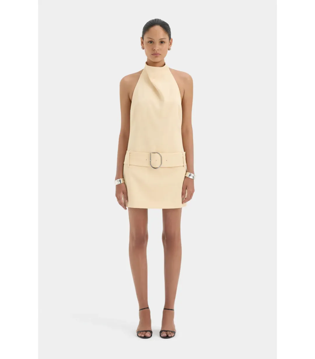 Sir the Label Sabina Belted Mini Dress in Butter Size 8 for rent on The Volte - main image