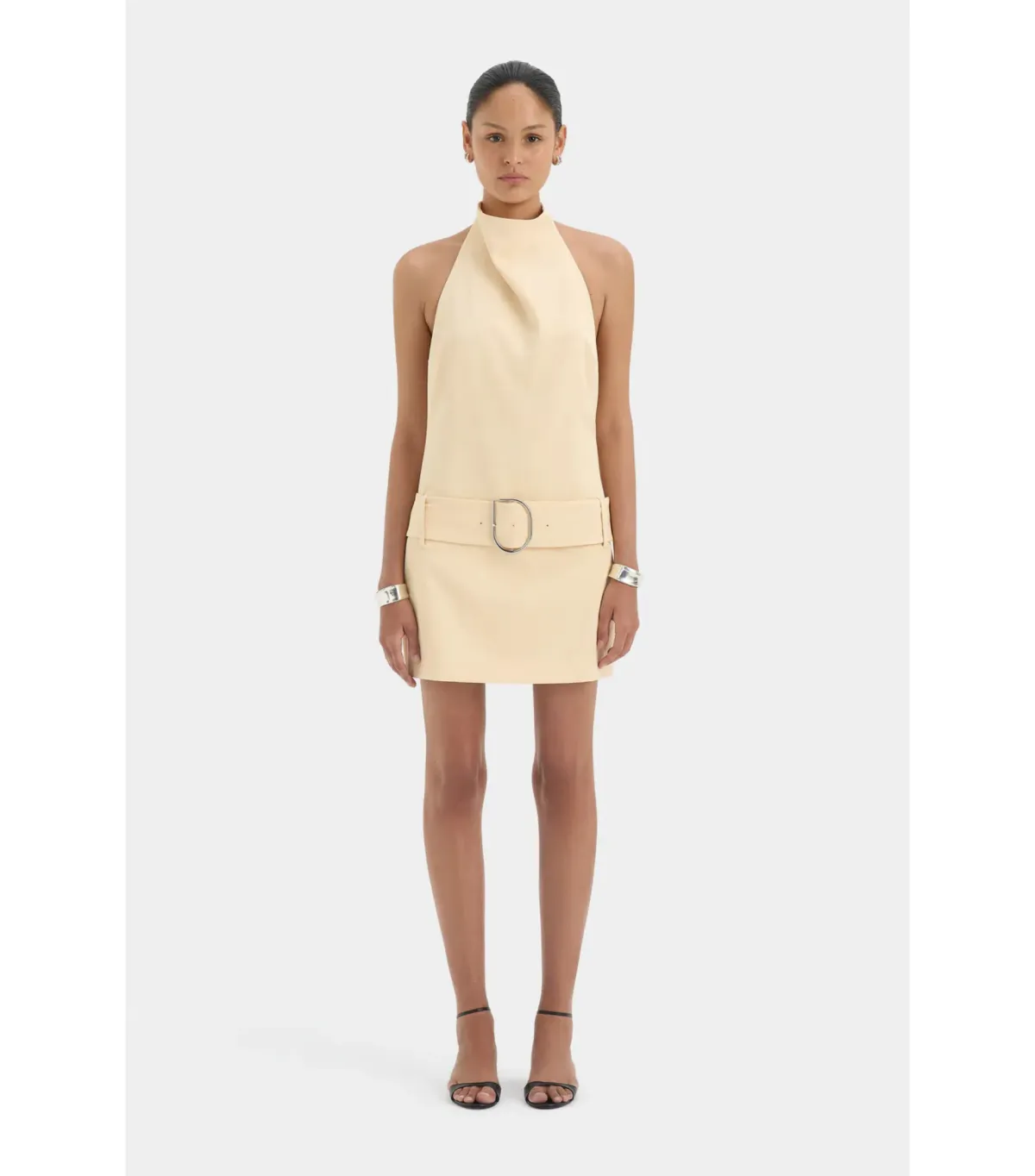 Sir the Label Sabina Belted Mini Dress in Butter Size 6 for rent on The Volte - main image