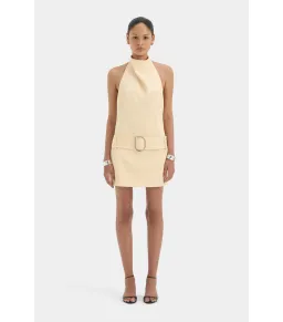 Sir the Label Sabina Belted Mini Dress in Butter Size 6 for rent on The Volte - image 1
