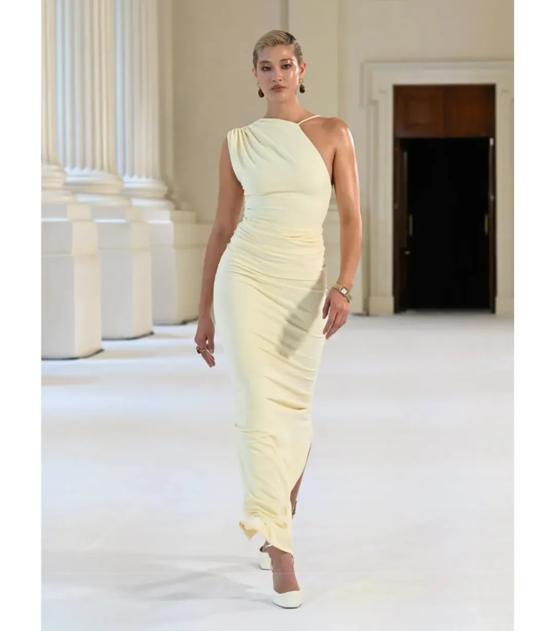 Effie Kats Greer Gown in Lemon Size 8 for rent on The Volte - main image