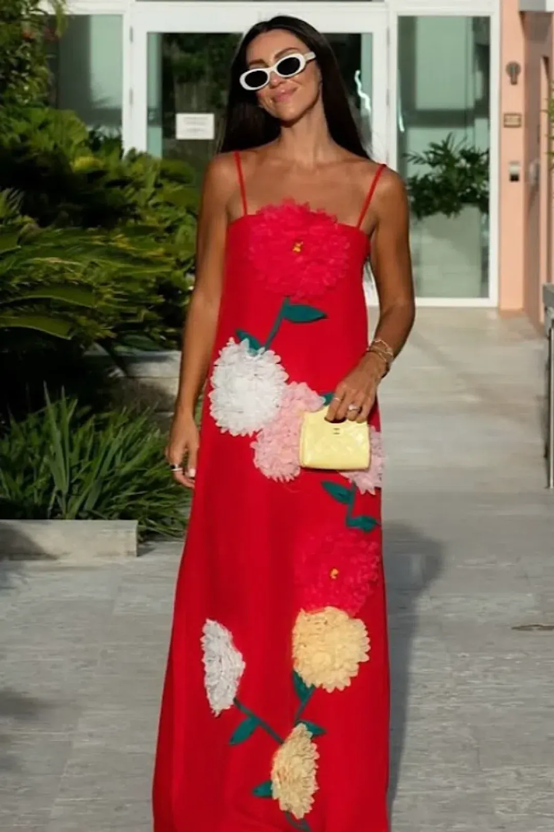 Elliatt Buttercup Embroidered Maxi Dress size 6 Red for rent on The Volte - main image