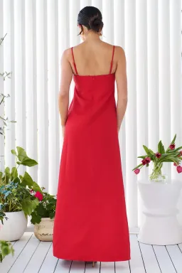 Elliatt Buttercup Embroidered Maxi Dress size 6 Red for rent on The Volte - image 5