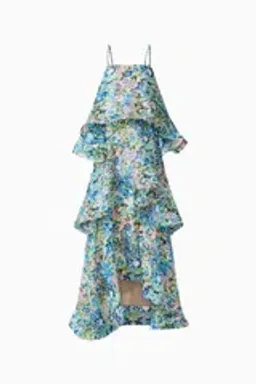 Elliatt Armani Tiered Maxi Dress In Blue Floral Size M for rent on The Volte - image 4