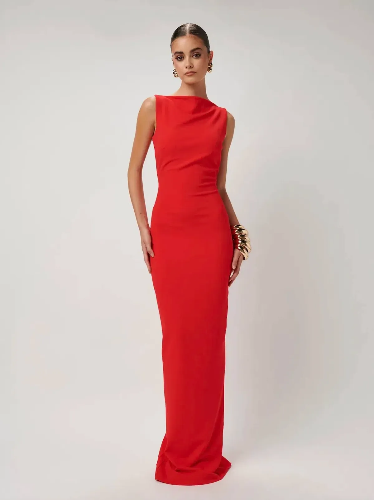 Effie Kats Verona Gown Cherry Red Size XS for rent on The Volte - main image