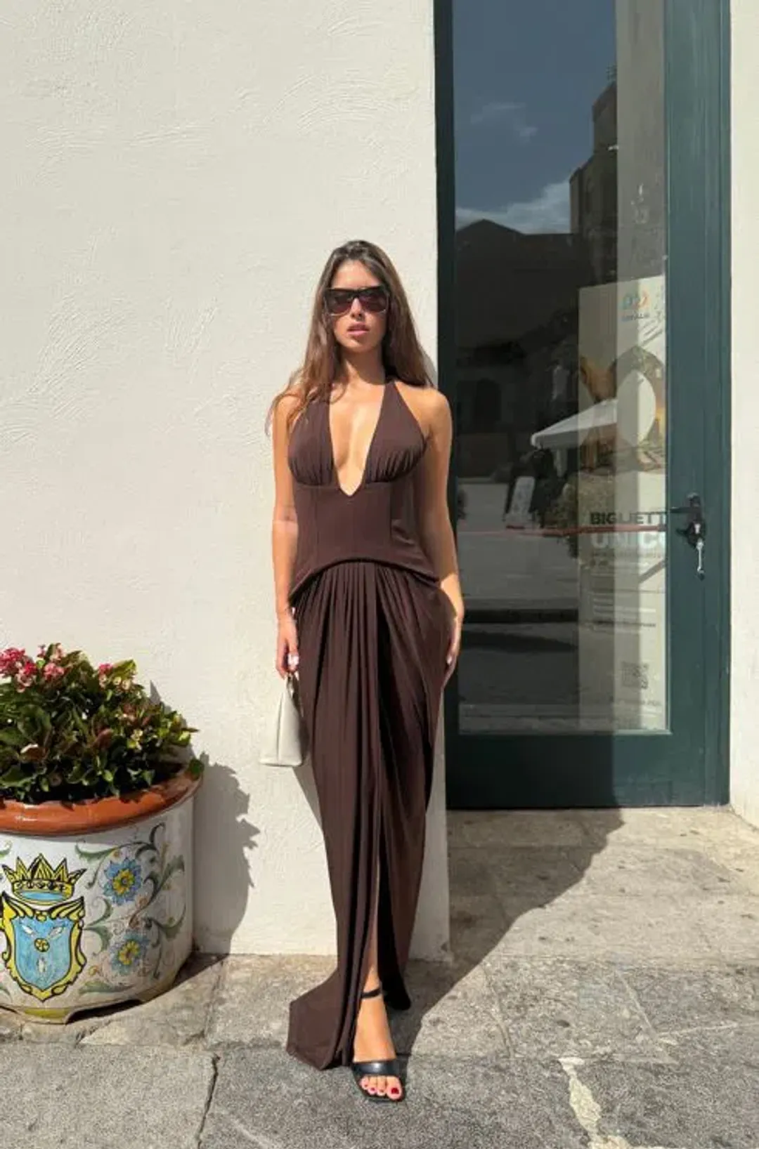 She Is Olla Landon Dress - Espresso Brown Size S for rent on The Volte - main image