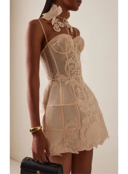 Zimmermann Rebellion Filigree Mini Dress in Cream Size 2 / AU 12 for rent on The Volte - image 2