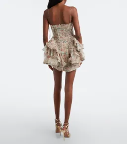 Zimmermann Rebellion Frayed Mini Dress in Mint Floral Size 0 / AU 8 for rent on The Volte - image 2