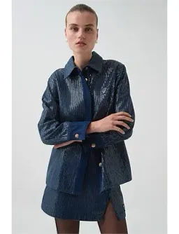 Aje Studio REFLECT DENIM MINI SKIRT Navy Size 8 for rent on The Volte - image 2