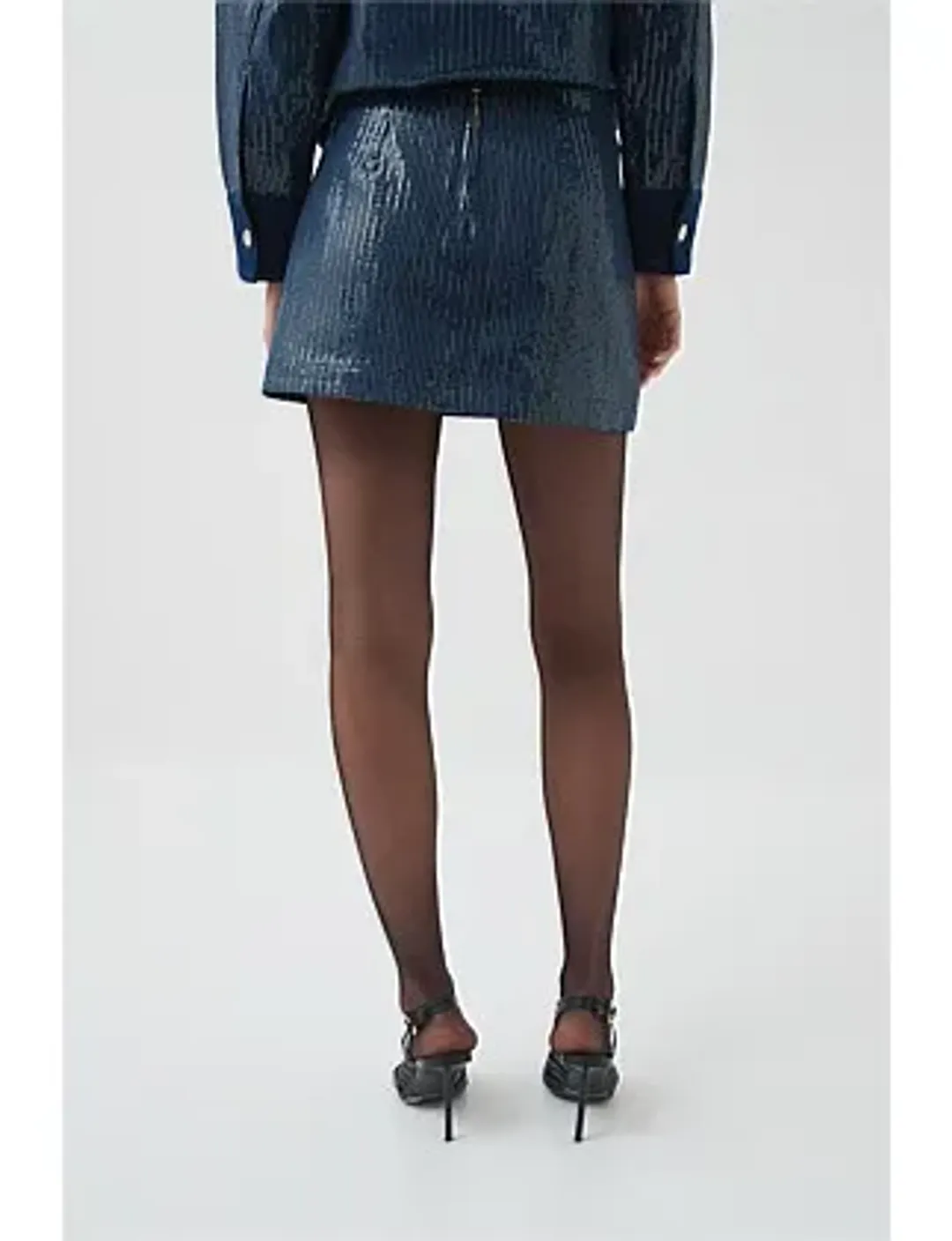 Aje Studio REFLECT DENIM MINI SKIRT Navy Size 8 for rent on The Volte - main image