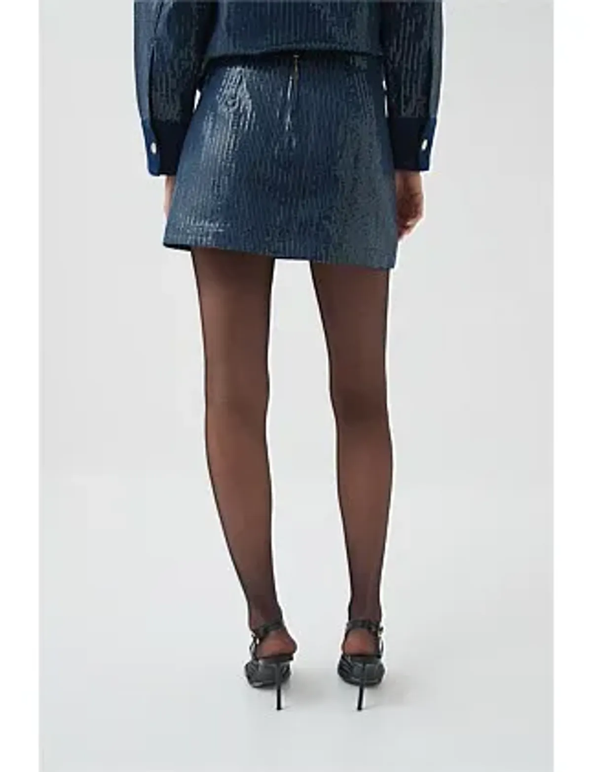 Aje Studio REFLECT DENIM MINI SKIRT Navy Size 8 for rent on The Volte - main image