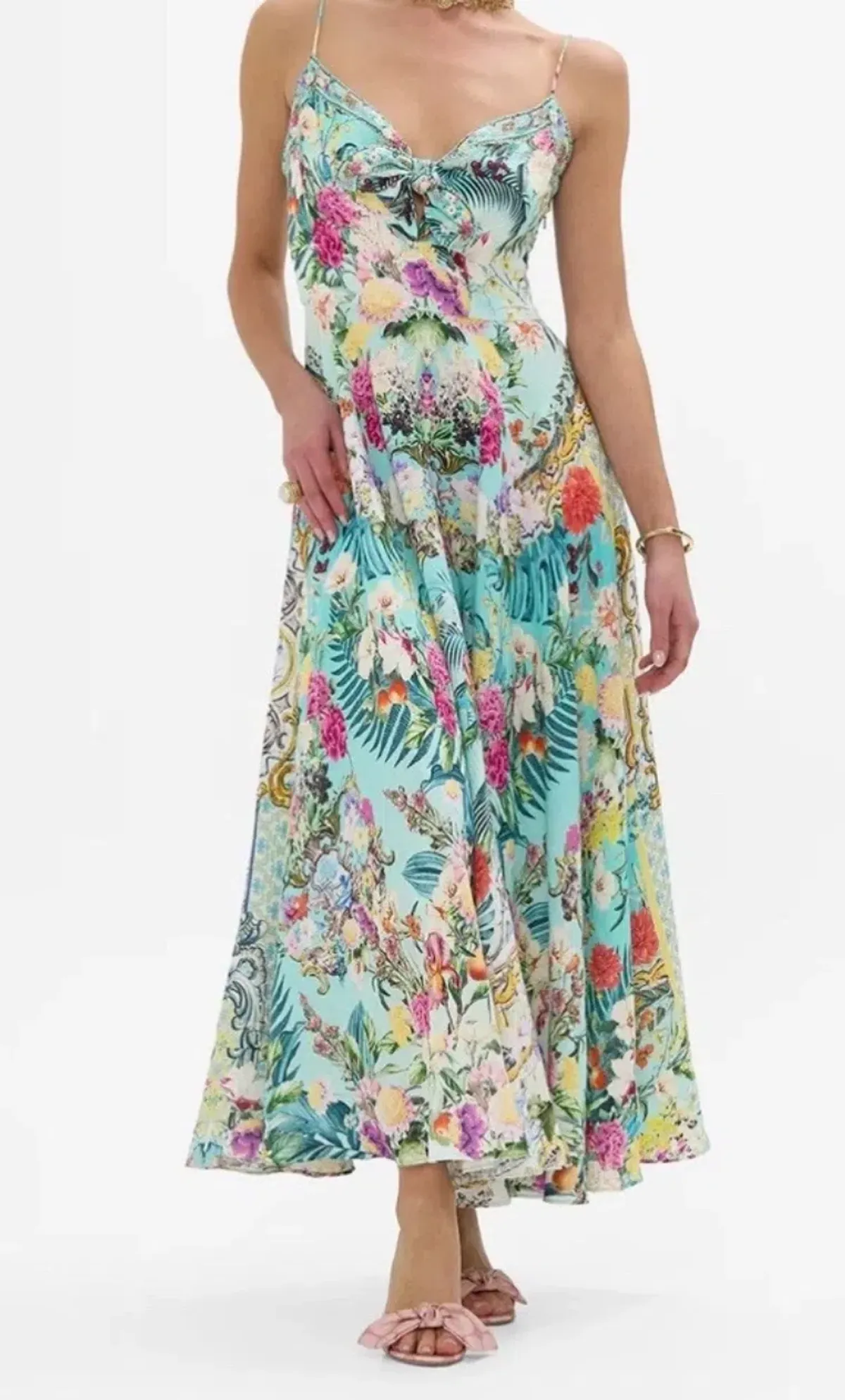 Camilla Long Dress With Tie Front Gardens Of Queluz Size S (10) for rent on The Volte - main image