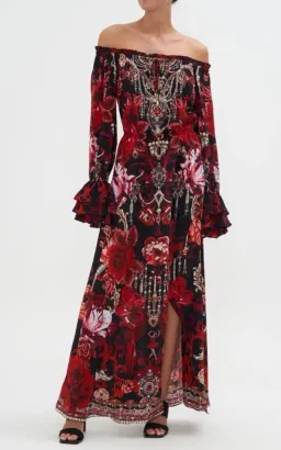 Camilla Drop Shoulder Split Dress Sisterhood Of The Rose Size XS AU 8  for rent on The Volte - image 1