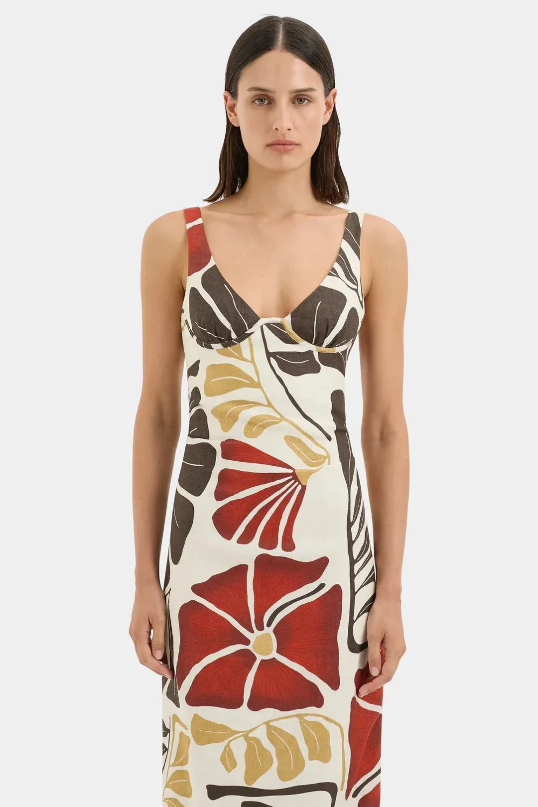 SIR THE LABEL JULIETTA BALCONETTE MIDI DRESS / SIZE 10 for rent on The Volte - main image