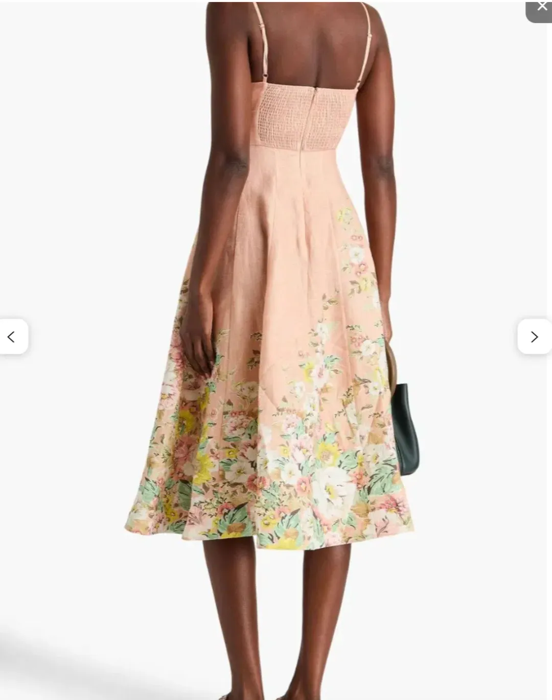 Floral-print linen midi dress for rent on The Volte - main image