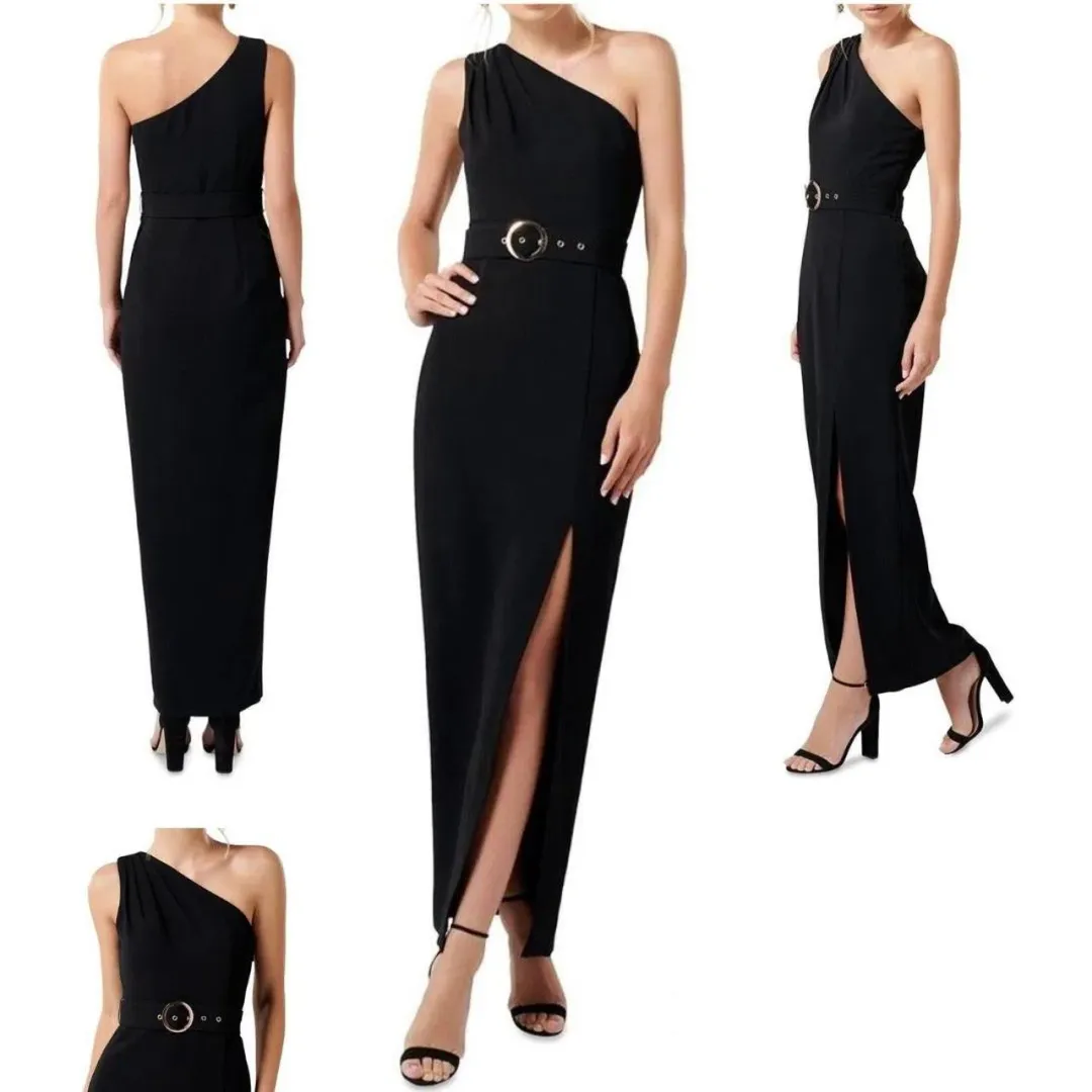 Forever New Marcella One Shoulder Dress (Black) for rent on The Volte - main image