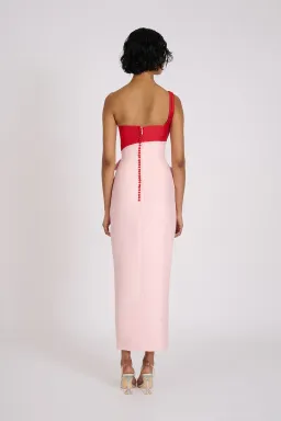 ELIYA THE LABEL CARTIA MIDI DRESS PINK/RED SIZE XS / AU6 for rent on The Volte - image 4