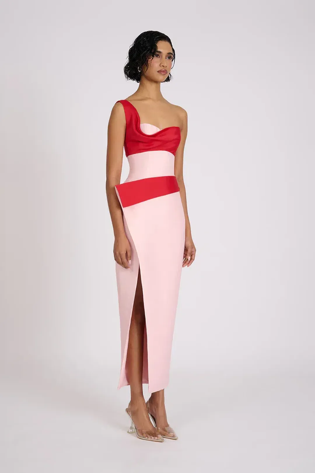 ELIYA THE LABEL CARTIA MIDI DRESS PINK/RED SIZE XS / AU6 for rent on The Volte - main image