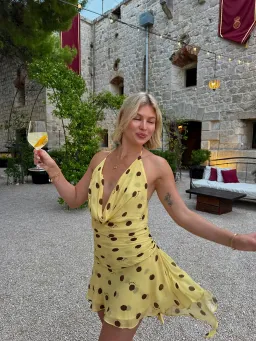 Benni Harlow Halter Dress in Butter Spot Size 6 for rent on The Volte - image 5