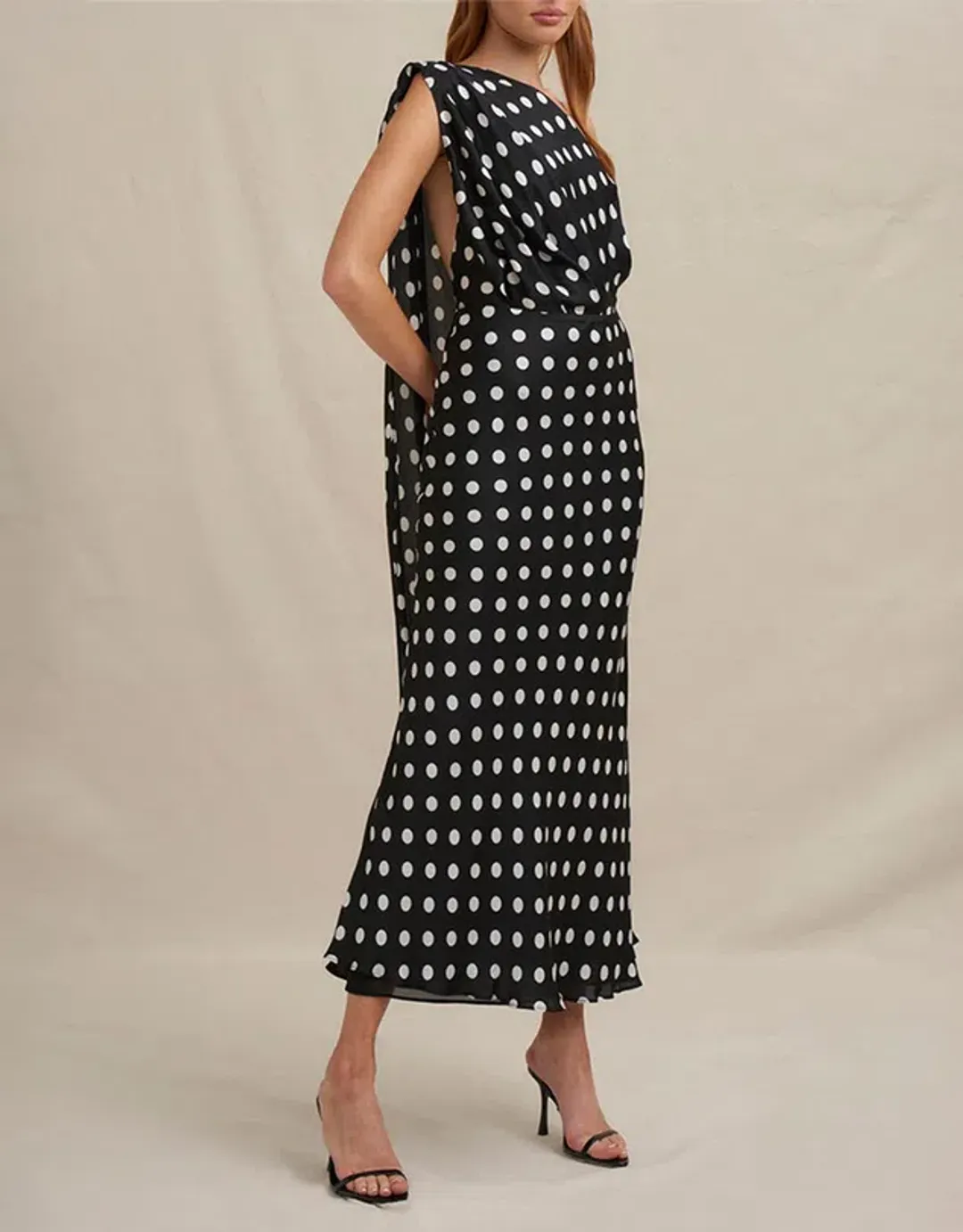 By Johnny Dove Drape Polka Dress / Size 16  for rent on The Volte - main image