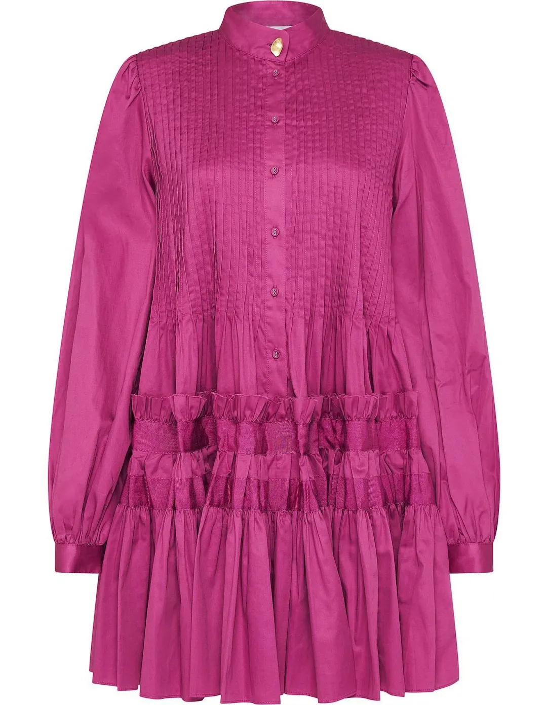 Aje Run Free Long Sleeve Smock Dress Magenta Size 10 for rent on The Volte - main image