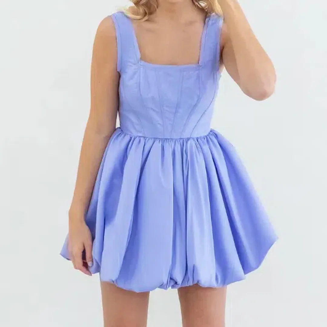 Aje Suzette Lavender Bubble Mini Dress Size 14 for rent on The Volte - main image