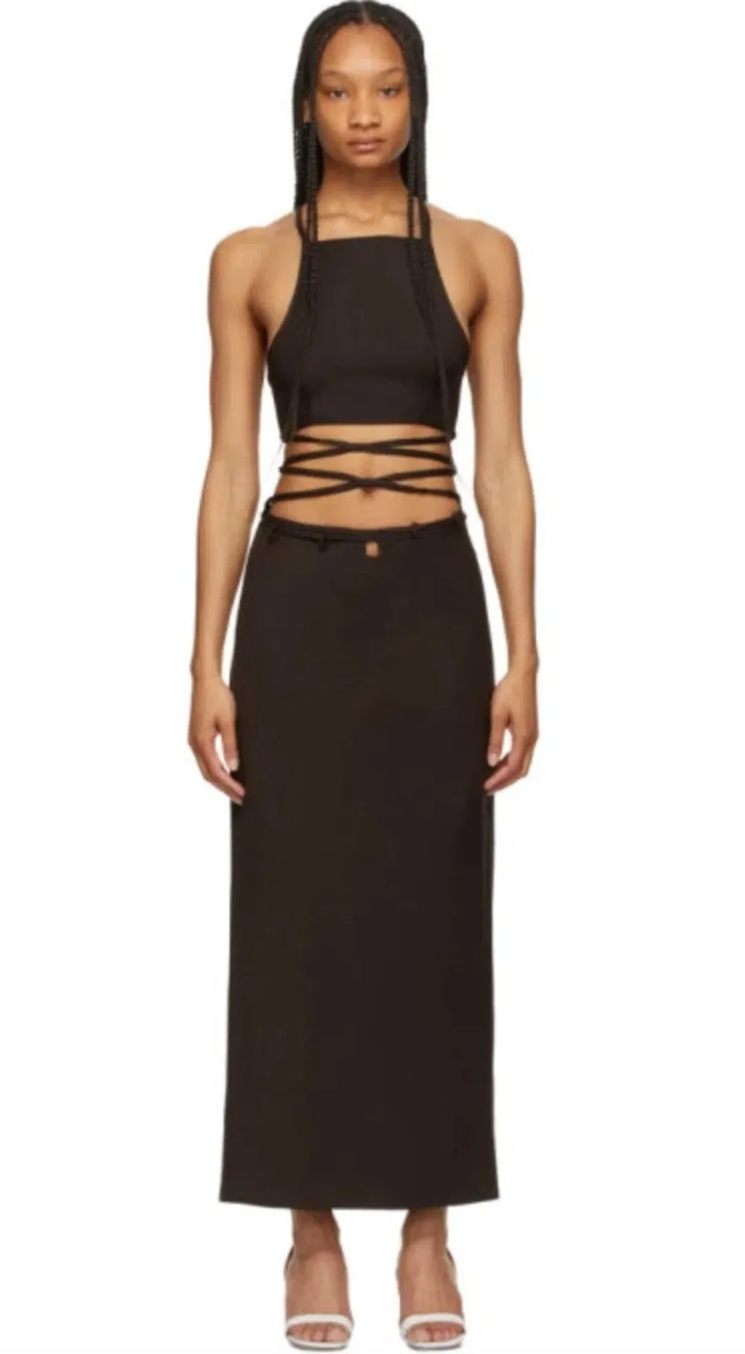 Christopher Esber Wrapped Interlock Tie Halter Dress for rent on The Volte - main image