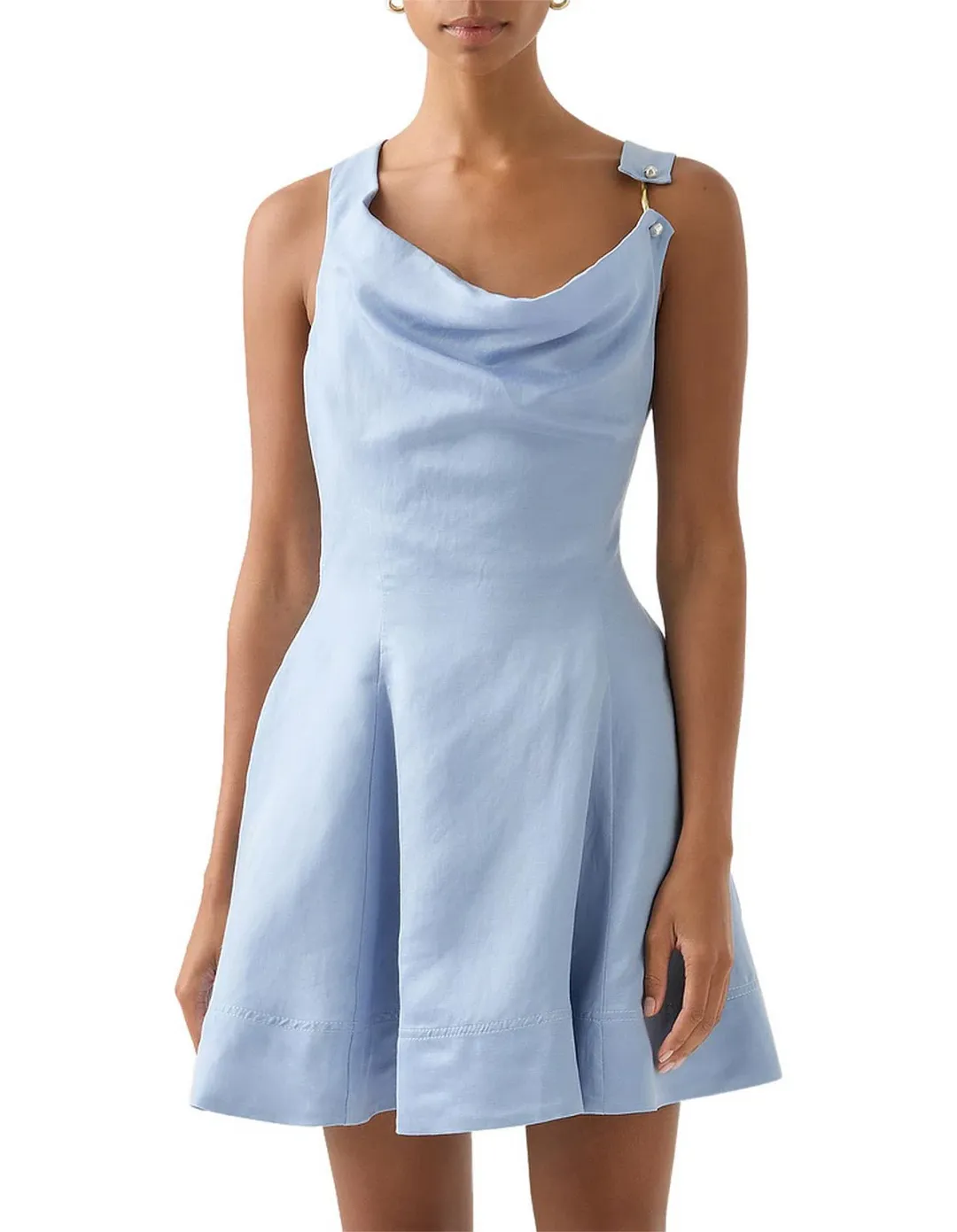 Aje Liberty Asym Mini Dress Blue Size AU 16 for rent on The Volte - main image